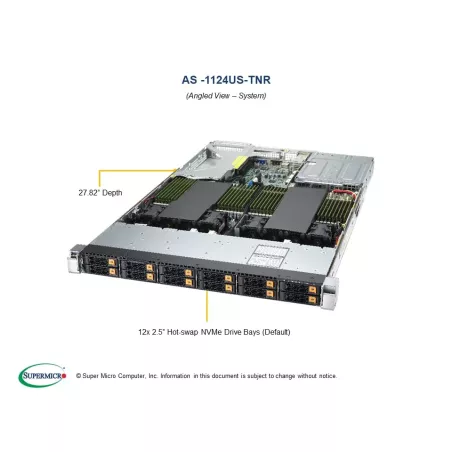 Supermicro AS -1124US-TNR Système Supermicro CPU AMD AS -1124US-TNR 2 668,24 $