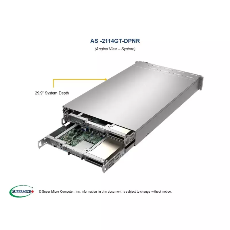 AS -2114GT-DPNR Supermicro H12SSG-ANP6- CSE-227GTS-R2K63P- 2U2Nodes-UP-8DIMM