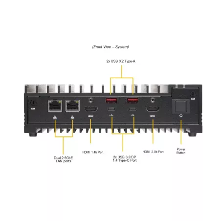 SYS-E100-13AD-H Supermicro -NR- Fanless CSE-E101-04   X13SAN-H-WOHS