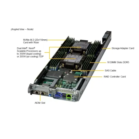 SYS-221BT-HNC9R Supermicro BigTwin 2U4N-6x 2.5"SAS-HW RAID- NVMe- X13DET-B- 217BQ2