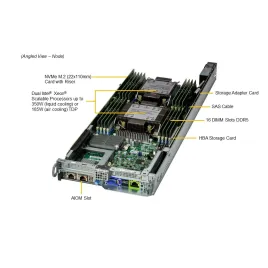 SYS-621BT-HNC8R Supermicro SYS-621BT-HNC8R Supermicro BigTwin 2U 4-Node-3x3.5" SAS SATA NVMe-X13DET-B-827BQ2