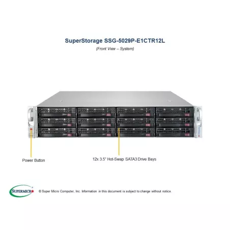 Supermicro SSG-5029P-E1CTR12L Supermicro SSG-5029P-E1CTR12L 2U (CSE-826BE1C-R802LP X11SPH-nCTF 2 338,47 $