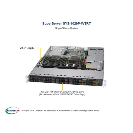 Supermicro SYS-1029P-WTRT Supermicro SYS-1029P-WTRT 1U (CSE-116AC2-R706WB2 - MBD-X11DDW-NT) 1 870,00 $