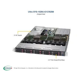  Supermicro SYS-1029U-E1CR25M Supermicro SYS-1029U-E1CR25M 1U (CSE-119UE1C-R751-T X11DPU 2 075,76 $