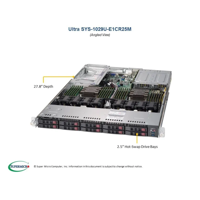 Supermicro SYS-1029U-E1CR25M 1U (CSE-119UE1C-R751-T X11DPU