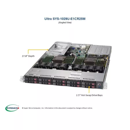 Supermicro SYS-1029U-E1CR25M 1U (CSE-119UE1C-R751-T X11DPU