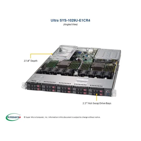  Supermicro SYS-1029U-E1CR4 Supermicro SYS-1029U-E1CR4 1U (CSE-119UE1C-R751-T X11DPU 1 990,35 $