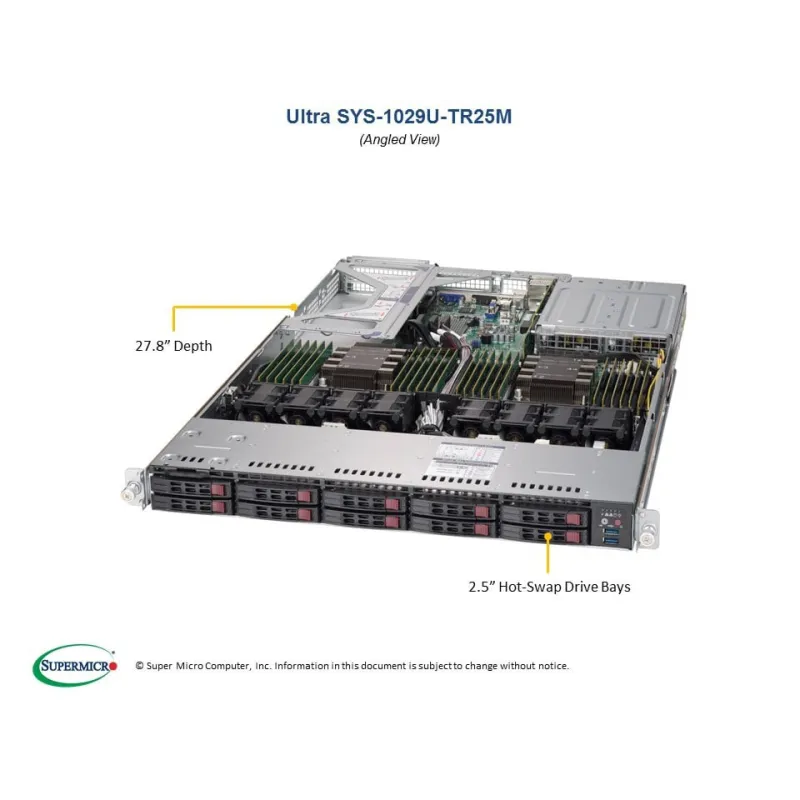 Supermicro SYS-1029U-TR25M 1U (CSE-119UAC2-R751-T X11DPU