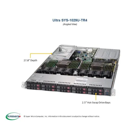  Supermicro SYS-1029U-TR4 Supermicro SYS-1029U-TR4 1U (CSE-119UAC2-R751-T X11DPU 1 898,47 $