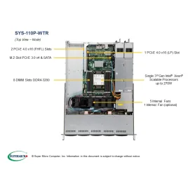 Supermicro SYS-110P-WTR 1U (CSE-116TS-R706WBP2 X12SPW-TF)