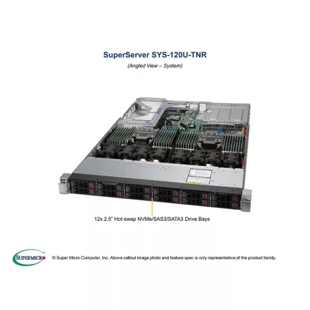  Supermicro SYS-120U-TNR Supermicro SYS-120U-TNR 1U (119UH3TS-R1K22P-T X12DPU-6) 2 706,00 $