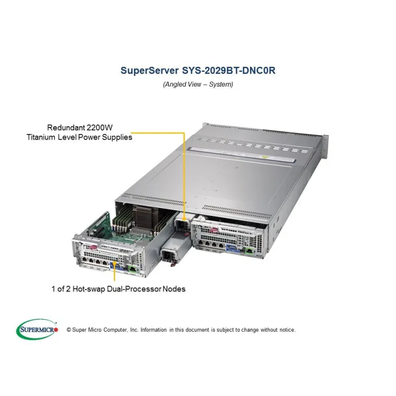 Supermicro SYS-2029BT-DNC0R 2U (CSE-217BHD+-R2K22BP2 X11DPT-B