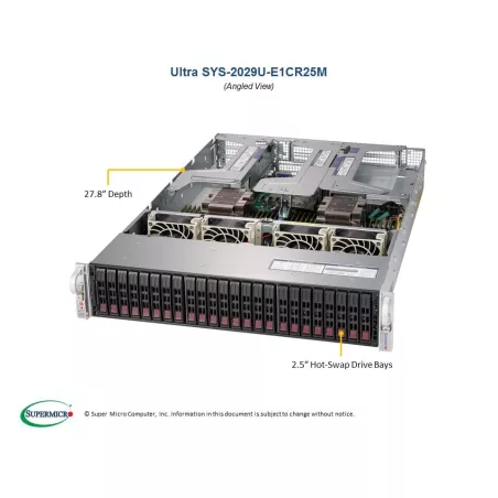  Supermicro SYS-2029U-E1CR25M Supermicro SYS-2029U-E1CR25M 2U (CSE-219U2E1C4-R1K02-T X11DPU 2 825,06 $