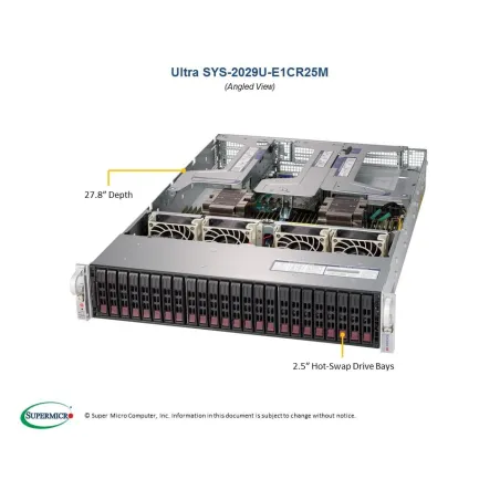 Supermicro SYS-2029U-E1CR25M 2U (CSE-219U2E1C4-R1K02-T X11DPU