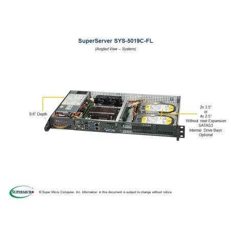  Supermicro SYS-5019C-FL Supermicro SYS-5019C-FL 1U CSE-505-203B X11SCL-iF PWS-203-1H 581,06 $