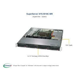  Supermicro SYS-5019C-MR Supermicro SYS-5019C-MR 1U CSE-813MFTQ-R407CB X11SCM-F 1 264,35 $