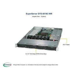  Supermicro SYS-5019C-WR Supermicro SYS-5019C-WR 1U CSE-815TQC-R504WB2 X11SCW-F 1 283,76 $