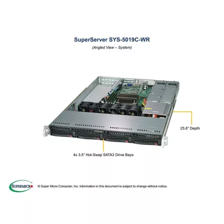 Supermicro SYS-5019C-WR 1U CSE-815TQC-R504WB2 X11SCW-F