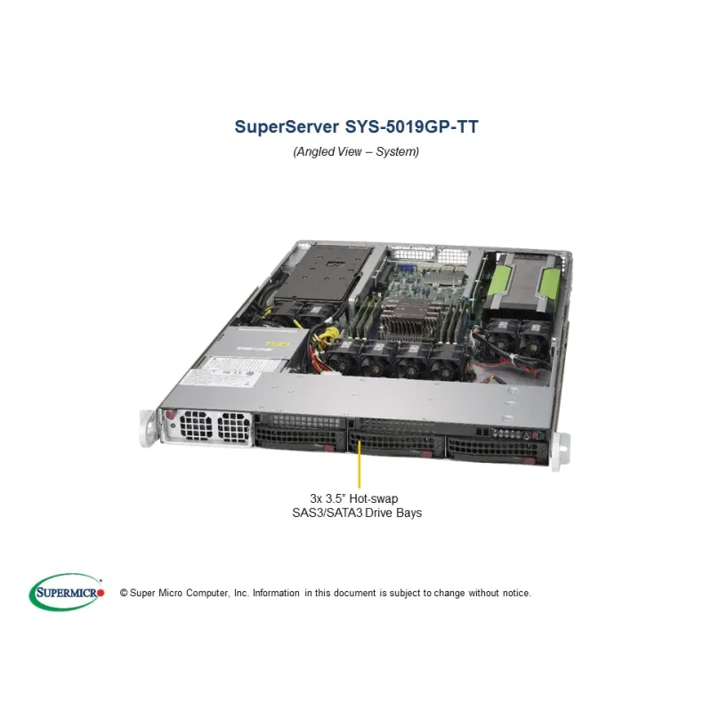 Supermicro SYS-5019GP-TT 1U (CSE-818GTS-1K43BP2 X11SPG-TF