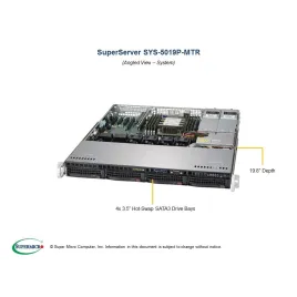  Supermicro SYS-5019P-MTR Supermicro SYS-5019P-MTR 1U (CSE-813MFTQC-R407CB X11SPi-TF 1 449,41 $