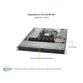  Supermicro SYS-5019P-WT Supermicro SYS-5019P-WT 1U (CSE-815TQC-605WB X11SPW-TF 1 226,82 $