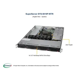  Supermicro SYS-5019P-WTR Supermicro SYS-5019P-WTR 1U (CSE-815TQC-R504WB X11SPW-TF 1 489,53 $