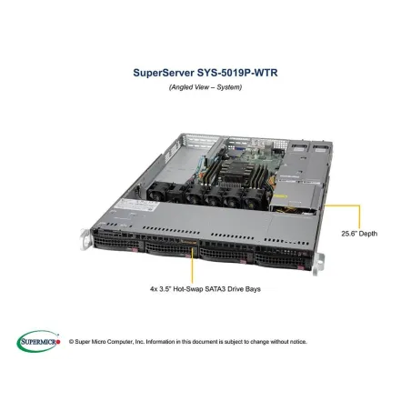  Supermicro SYS-5019P-WTR Supermicro SYS-5019P-WTR 1U (CSE-815TQC-R504WB X11SPW-TF 1 489,53 $