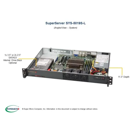  Supermicro SYS-5019S-L Supermicro SYS-5019S-L 1U (CSE-510-203B + X11SSL-F + PWS-203-1H 540,94 $