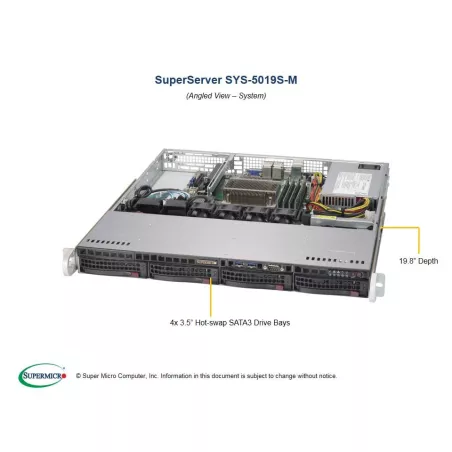  Supermicro SYS-5019S-M Supermicro SYS-5019S-M 1U (CSE-813MFTQ-350CB + X11SSH-F 775,18 $