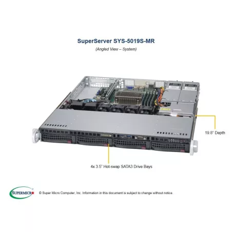 Supermicro SYS-5019S-MR 1U (CSE-813MFTQ-R407B + X11SSH-F 