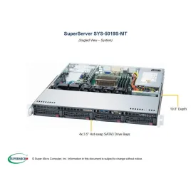  Supermicro SYS-5019S-MT Supermicro SYS-5019S-MT 1U (CSE-813MFTQC-350CB X11SSH-TF 944,71 $