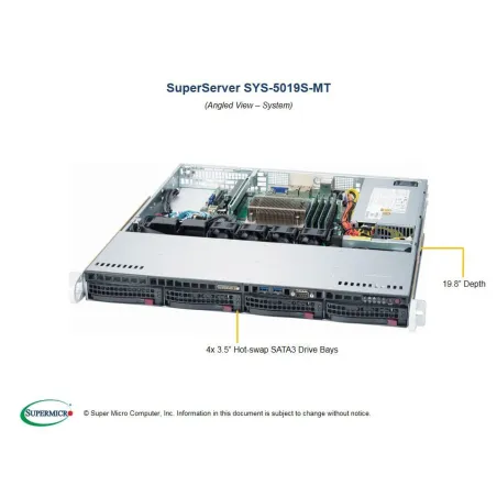  Supermicro SYS-5019S-MT Supermicro SYS-5019S-MT 1U (CSE-813MFTQC-350CB X11SSH-TF 944,71 $