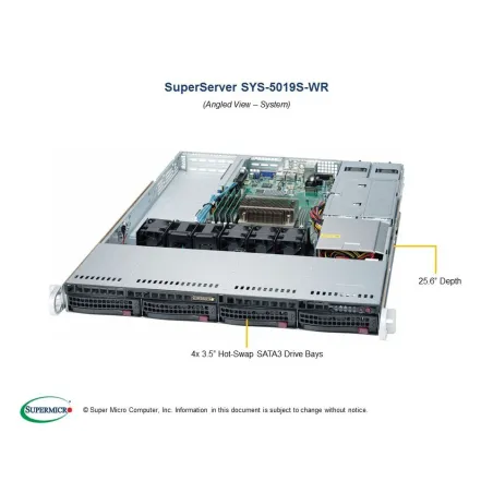  Supermicro SYS-5019S-WR Supermicro SYS-5019S-WR 1U (CSE-815TQC-R504WB + X11SSW-F 1 221,65 $