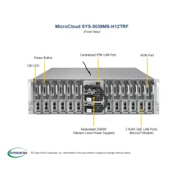  Supermicro SYS-5039MS-H12TRF Supermicro SYS-5039MS-H12TRF 3U CSE-939HS-R2K04B 12x X11SSE-F 6 875,65 $