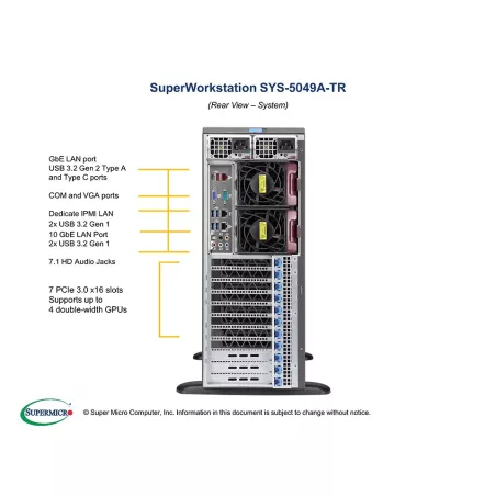  Supermicro SYS-5049A-TR Supermicro SYS-5049A-TR (CSE-747BTS-R2K20BP + X11SPA-T) 2 444,59 $