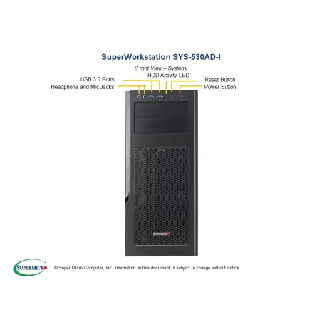  Supermicro SYS-530AD-I SYS-530AD-I - Châssis CSE-GS5A-754K Carte mère MBD-C9Z590-CG 924,00 $