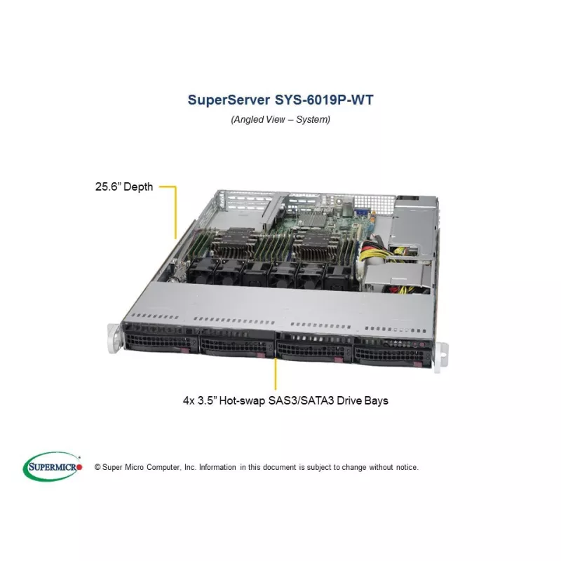 Supermicro SYS-6019P-WT 1U (CSE-815TQC-605WB X11DDW-L)