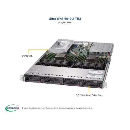  Supermicro SYS-6019U-TR4 Supermicro SYS-6019U-TR4 1U (CSE-819UTQ-R751-T X11DPU 1 780,71 $