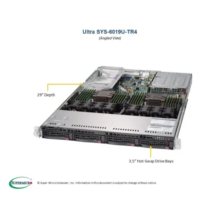  Supermicro SYS-6019U-TR4 Supermicro SYS-6019U-TR4 1U (CSE-819UTQ-R751-T X11DPU 1 780,71 $