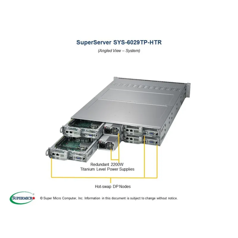 Supermicro SYS-6029TP-HTR 2U (CSE-827HQ+-R2K20BP2 X11DPT-PS