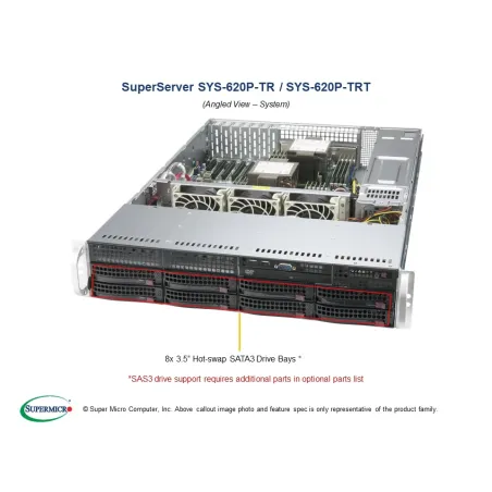  Supermicro SYS-620P-TR Supermicro SYS-620P-TR 2U (CSE-825BTS-R1K23LPP1 - MBD-X12DPi-N6) 2 090,00 $