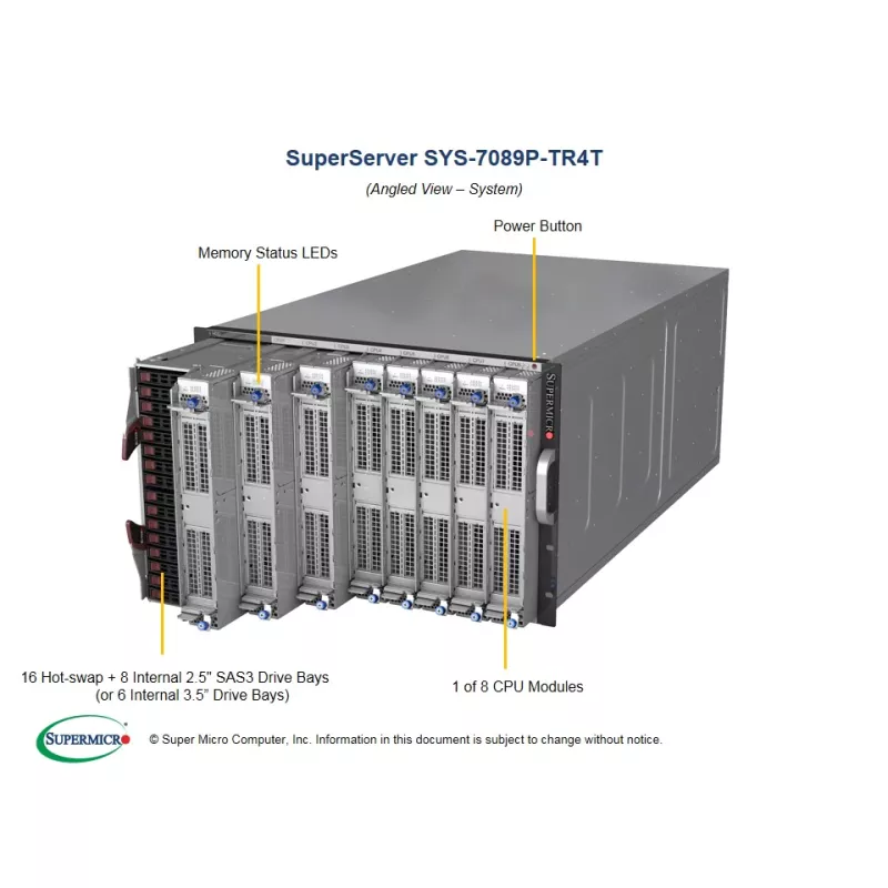 Supermicro SYS-7089P-TR4T 7U (CSE-7148SAC-R4800 X11OPi-CPU