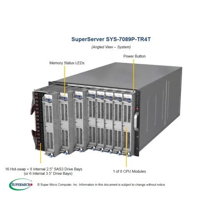  Supermicro SYS-7089P-TR4T Supermicro SYS-7089P-TR4T 7U (CSE-7148SAC-R4800 X11OPi-CPU 22 098,35 $