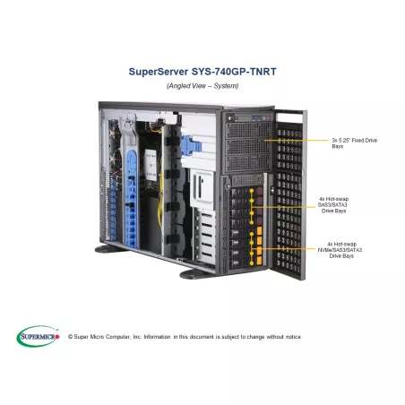 SUPRMICRO SYS-740GP-TNRT Supermicro SYS-740GP-TNRT 4U CSE-747BTS-R2K20BP X12DPG-QT 3 776,24 $