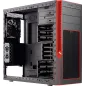 CSE-GS5B-000R Supermicro Black S5 Mid-Tower Chassis -Red Trim- W-O Power Supply