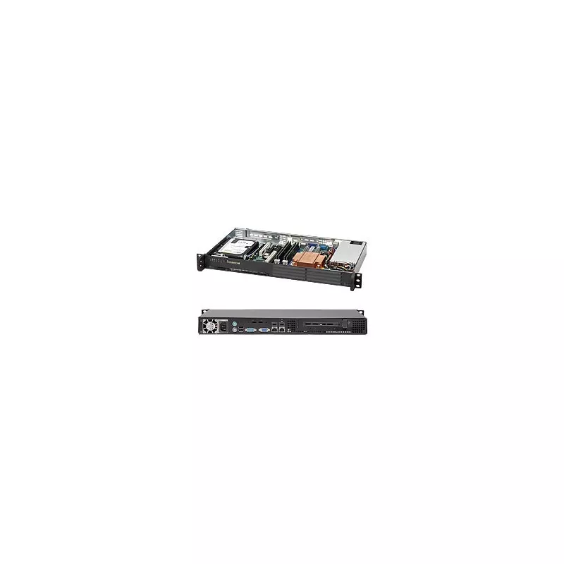 CSE-502-203B Supermicro -NR-Black 1U SC502 Chassis W- 200W -PWS-203-1H--RoHS-REACH