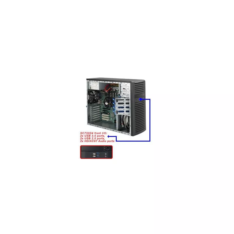 Supermicro Tour SC732D4-668B  - PWS-668-PQ  4x 3.5"