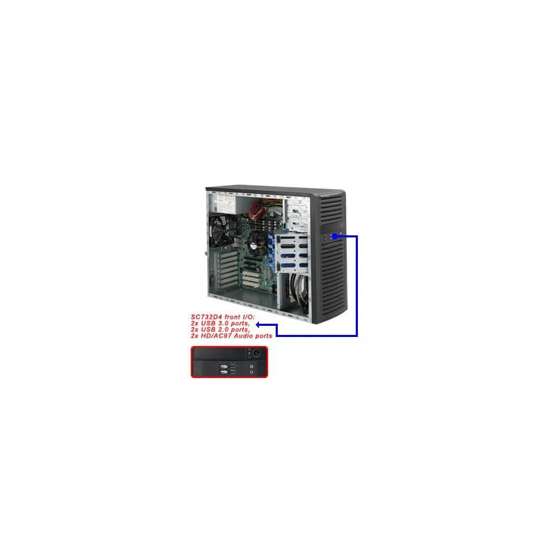 Supermicro Tour SC732D4-668B - PWS-668-PQ 4x 3.5"