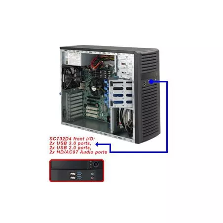 Supermicro Tour SC732D4-668B  - PWS-668-PQ  4x 3.5"