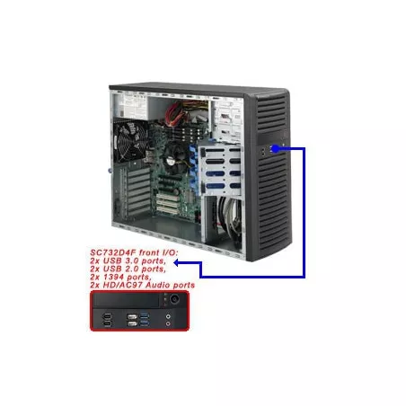 Supermicro Tour SC732D4F-903B PWS-903-PQ 4x 3.5"int. 7xFF